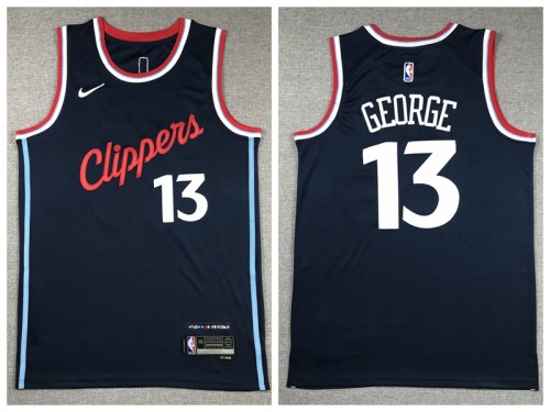 Nike L.A. Clippers 13 Paul George Basketball Jersey Navy Blue