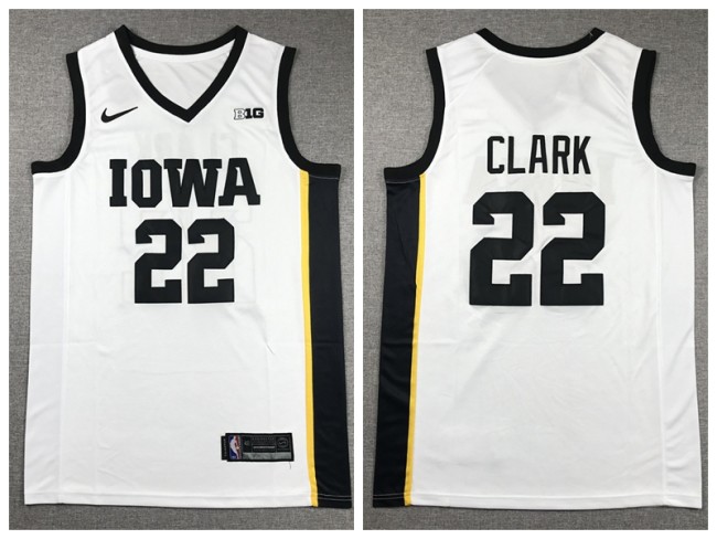 Iowa Hawkeyes 22 Caitlin Clark College Basketball Jersey White