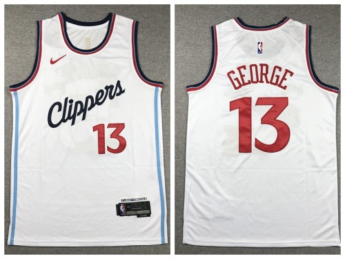Nike L.A. Clippers 13 Paul George Basketball Jersey White