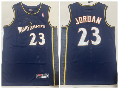 Washington Wizards 23 Michael Jordan Basketball Jersey Navy Blue