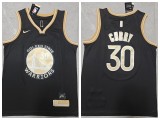 Nike Golden State Warrior 30 Stephen Curry Basketball Jersey Black Gold Edition