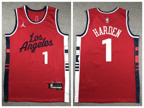 Jordan L.A. Clippers 1 James Harden Basketball Jersey Red