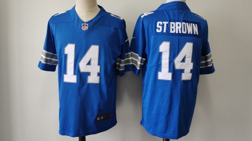 Detroit Lions 14 Amon-Ra St. Brown Football Jersey Legend Light blue