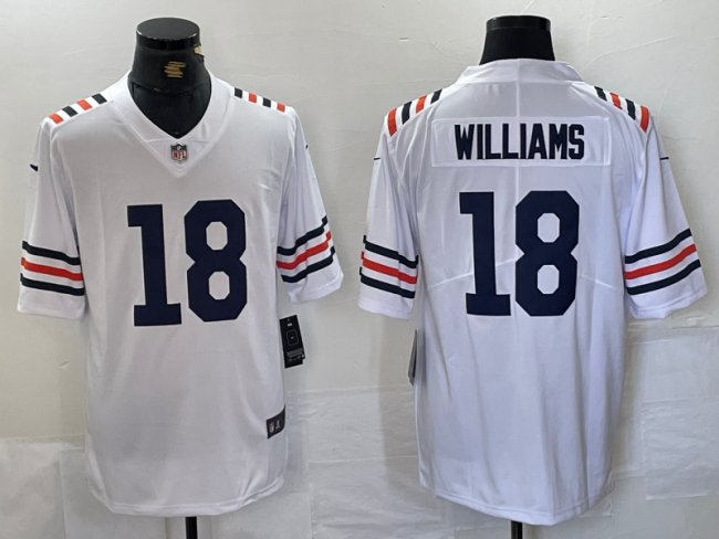 Chicago Bears 18 Caleb Williams Football Jersey Legendary White