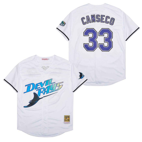 Tampa Bay Rays 33 Jose Canseco  Baseball Jersey White Retro