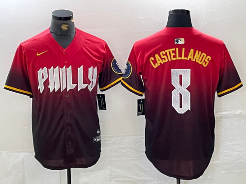 Nike Philadelphia Phillie 8 Nick Castellanos Baseball Jersey Red City Edition