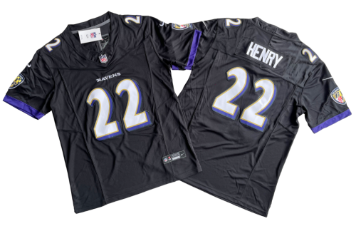 Baltimore Ravens 22# Derrick Henry Black Nike Vapor F.U.S.E. Limited Jersey