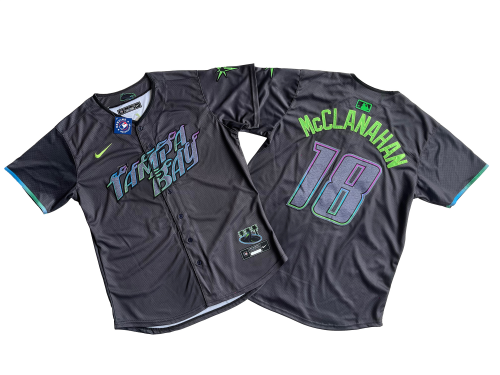 Nike Tampa Bay Rays 18 Shane McClanahan Baseball Jersey City Edition