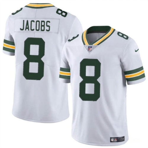 Green Bay Packers 8 Josh Jacobs Football Jersey Legend White