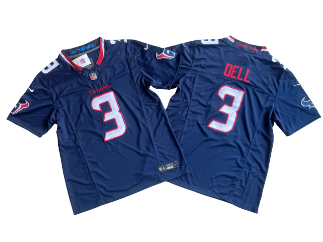 Houston Texans 3 Tank Dell Nike Navy Vapor F.U.S.E. Limited Jersey