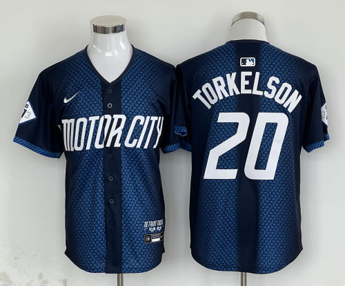 Detroit Tigers 20 Spencer Torkelson Nike Navy 2024 City Connect Limited Jersey