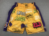 Pocket pants Lakers graffiti yellow