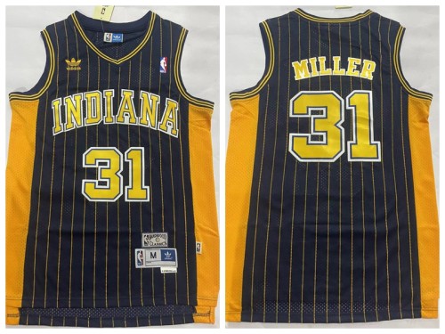 Indiana Pacers 31 Reggie Miller Basketball Jersey Navy blue