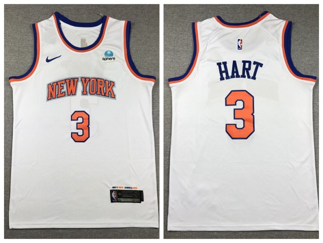 New York Knicks 3 Josh Hart Basketball Jersey White