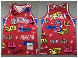 Philadelphia 76ers 3 Allen Iverson Basketball Jersey Graffiti