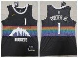 Nike Denver Nuggets 1 Michael Porter Jr.Basketball Jersey Navy Blue City version