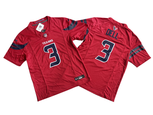 Houston Texans 3 Tank Dell Nike Red Vapor F.U.S.E. Limited Jersey