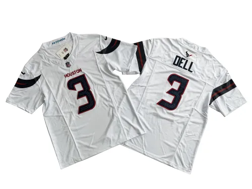 Houston Texans 3 Tank Dell Nike White Vapor F.U.S.E. Limited Jersey