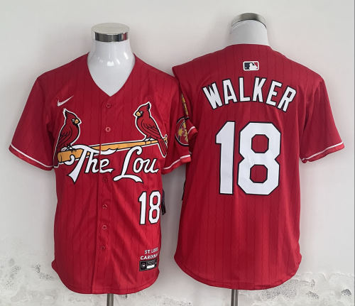 St. Louis Cardinals 18 Jordan Walker Nike Red 2024 City Connect Limited Player Jersey Colored Stripe City Edition