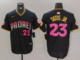 Nike San Diego Padres 23 Fernando Tatis Jr. Baseball Jersey Black gradient co branding