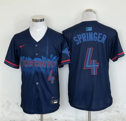 Nike Toronto Blue Jays 4 George Springer Baseball Jersey Blue City Edition
