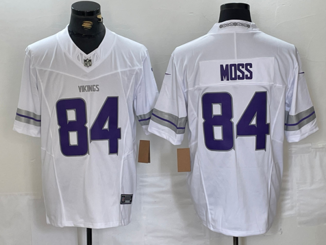 Minnesota Vikings 84 Randy Moss Football Jersey White Three Dynasties