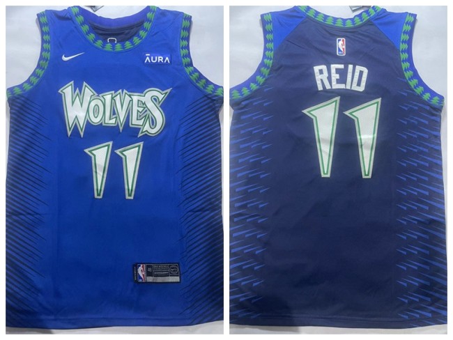 Nike Minnesota Timberwolv 11 Naz Reid Basketball Jersey Blue