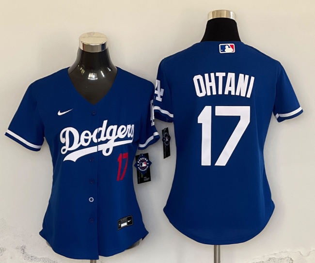 Women Nike Los Angeles Dodgers 17 Shohei Ohtani Baseball Jersey Blue