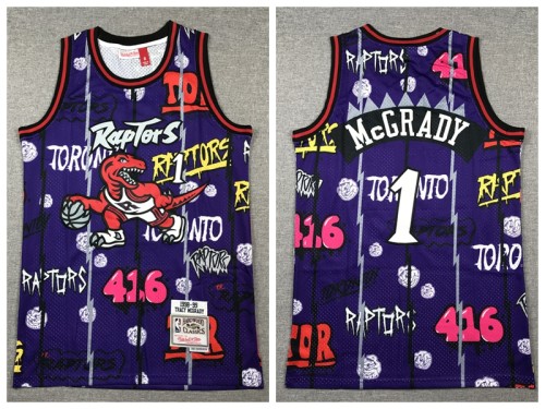Toronto Raptors 1 Tracy McGrady Basketball Jersey Graffiti