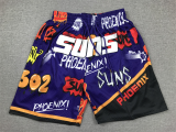 Pocket pants, sun graffiti purple