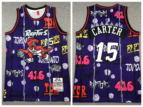 Toronto Raptors 15 Vince Carter Basketball Jersey Graffiti