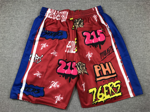 Pocket pants 76 people graffiti red