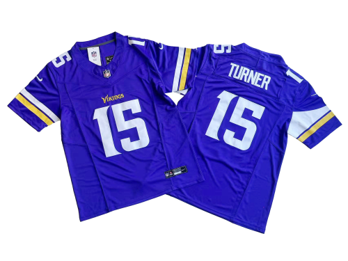 Minnesota Vikings 15 Dallas Turner Nike Purple Vapor F.U.S.E. Limited Jersey