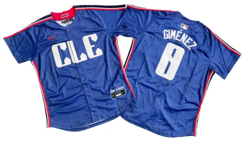 Cleveland Guardians 8 Andres Gimenez Nike Navy 2024 City Connect Limited Jersey