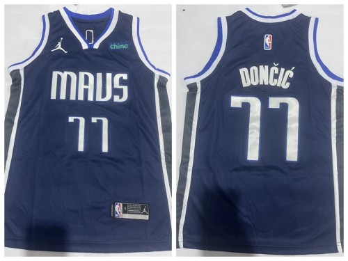 Youth Jordan Dallas Mavericks 77 Luka Doncic Basketball Jersey Navy Blue