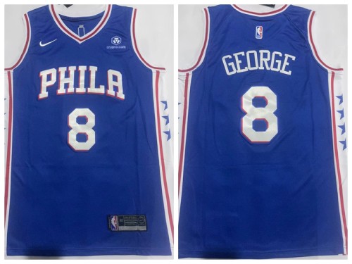 Nike Philadelphia 8 Paul George Basketball Jersey Blue
