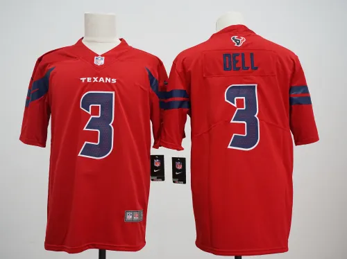 Houston Texans 3 Tank Dell Football Jersey Legend Red