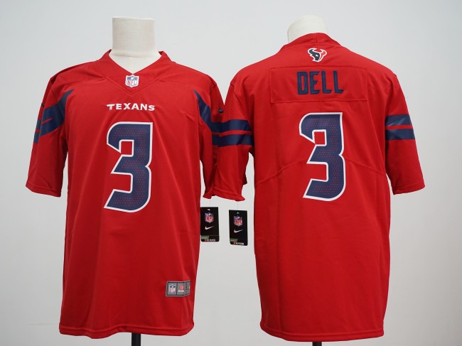 Houston Texans 3 Tank Dell Football Jersey Legend Red