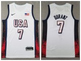 USA 7 Kevin Durant Basketball Jersey White