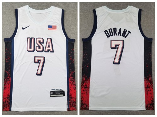 USA 7 Kevin Durant Basketball Jersey White