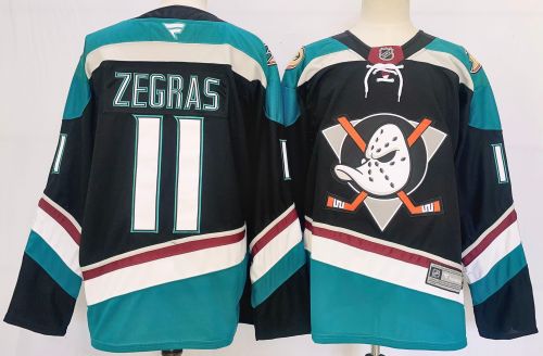 Fanatics Anaheim Ducks 11 Trevor Zegras Ice Hockey Jersey Black