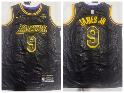 Nike Los Angeles Lakers 9 Bronny James Jr. Basketball Jersey Black serpentine
