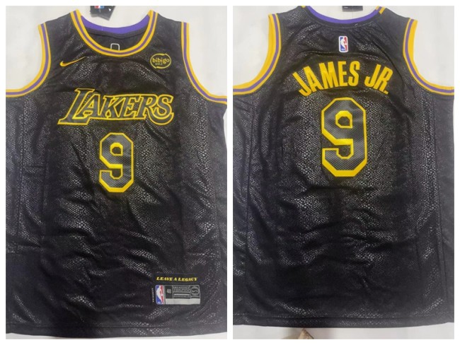 Nike Los Angeles Lakers 9 Bronny James Jr. Basketball Jersey Black serpentine