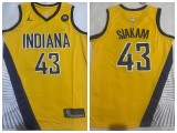 Jordan Indiana Pacers 43 Pascal Siakam Basketball Jersey Yellow