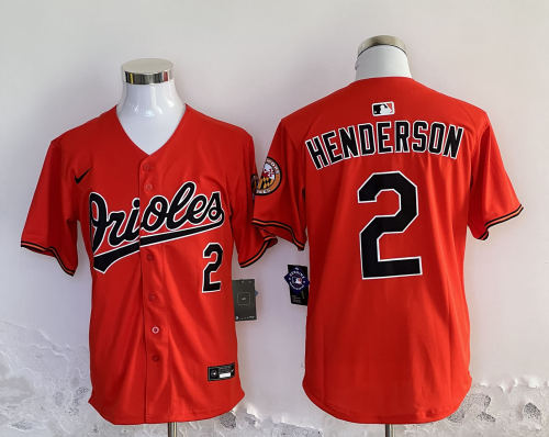 Nike Baltimore Orioles 2 Gunnar Henderson Baseball Jersey Orange