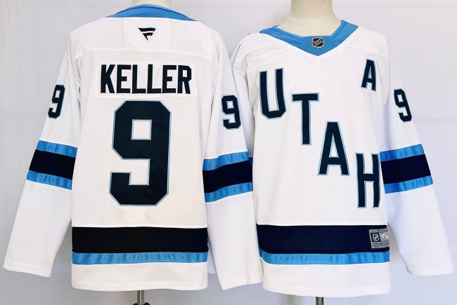 Fanatics Utah New Team 9 Clayton Keller Ice Hockey Jersey White