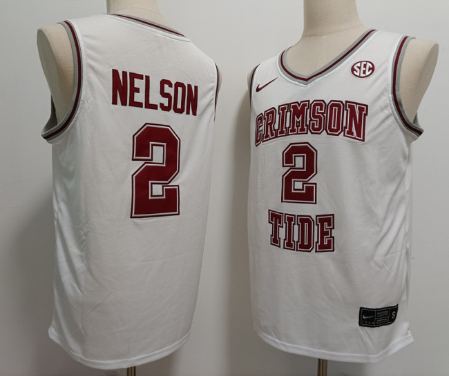 Alabama Crimson Tide 2 Grant Nelson College Basketball Jersey White