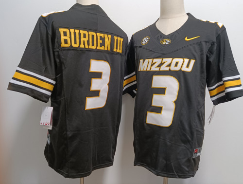 Missouri Tigers 3 Luther Burden III College Football Jersey Black