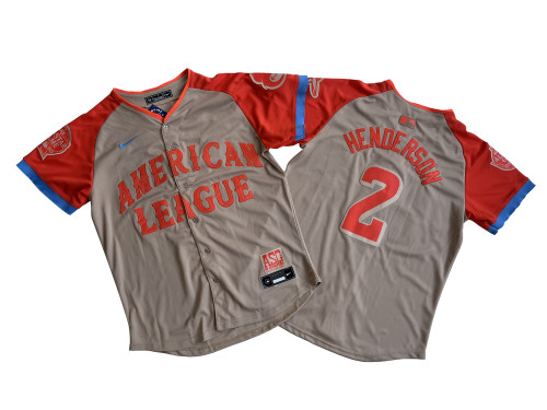 American League 2 Gunnar Henderson Nike Cream 2024 MLB All-Star Game Limited Player Jersey