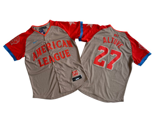 American League 27 Jose Altuve Nike Cream 2024 MLB All-Star Game Limited Player Jersey